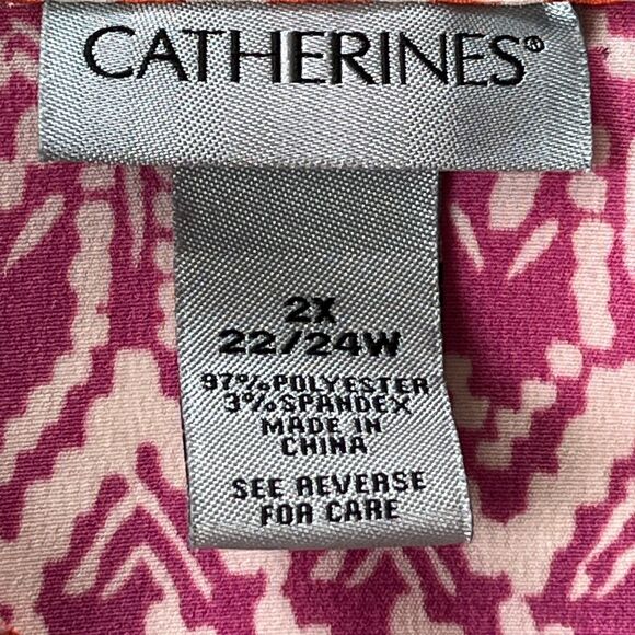 Catherines Button Up Shirt 2X Lightweight Comfortable Office Ombre Colorful - Picture 3 of 5